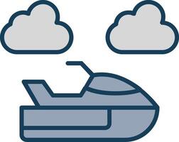 Jet Ski Line Filled Grey Icon vector