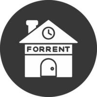 Home For Rent Glyph Inverted Icon vector