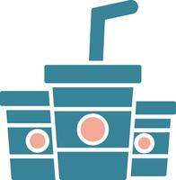Plastic Cup Glyph Two Color Icon vector