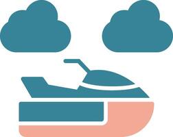 Jet Ski Glyph Two Color Icon vector