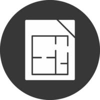 Floor Plans Glyph Inverted Icon vector