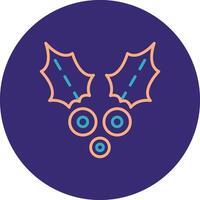 Holly Line Two Color Circle Icon vector