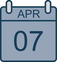 April Line Filled Grey Icon vector