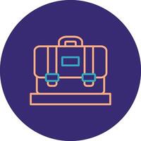 Suitcase Line Two Color Circle Icon vector