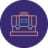 Suitcase Line Two Color Circle Icon vector