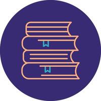 Books Line Two Color Circle Icon vector