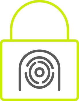 Security Basket Fingerprint Line Two Color Icon vector