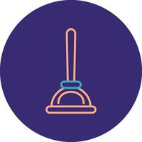 Plunger Line Two Color Circle Icon vector