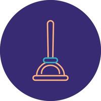 Plunger Line Two Color Circle Icon vector