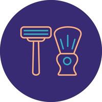 Shaving Line Two Color Circle Icon vector