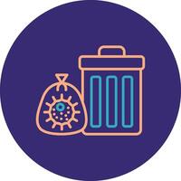 Trash Line Two Color Circle Icon vector