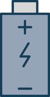 Battery Charged Line Filled Grey Icon vector