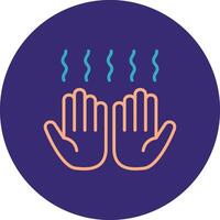 Hand Dryer Line Two Color Circle Icon vector