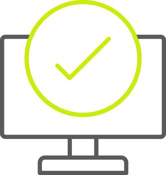 computadora cheque línea dos color icono vector