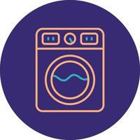 Washing Machine Line Two Color Circle Icon vector