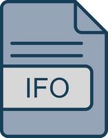 IFO File Format Line Filled Grey Icon vector