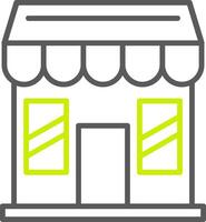 supermercado línea dos color icono vector
