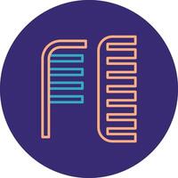 Comb Line Two Color Circle Icon vector
