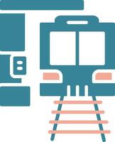 Train Station Glyph Two Color Icon vector