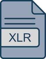 XLR File Format Line Filled Grey Icon vector