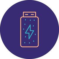 Battery Status Line Two Color Circle Icon vector