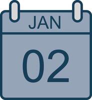 January Line Filled Grey Icon vector