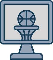 baloncesto línea lleno gris icono vector