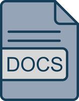 DOCS File Format Line Filled Grey Icon vector