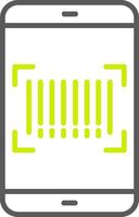 Barcode Scan Line Two Color Icon vector