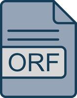 orf archivo formato línea lleno gris icono vector