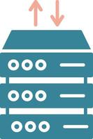 Data Center Glyph Two Color Icon vector