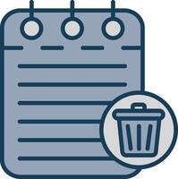 Trash Can Line Filled Grey Icon vector