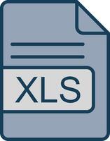 xls archivo formato línea lleno gris icono vector