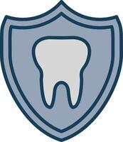 Tooth Line Filled Grey Icon vector