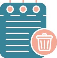 Trash Can Glyph Two Color Icon vector