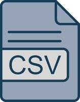 CSV File Format Line Filled Grey Icon vector