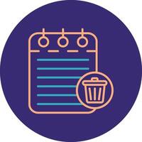 Trash Can Line Two Color Circle Icon vector