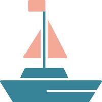 Yatch Glyph Two Color Icon vector