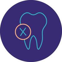Dentist Line Two Color Circle Icon vector