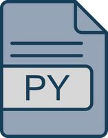 PY File Format Line Filled Grey Icon vector