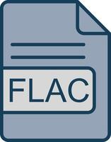 FLAC File Format Line Filled Grey Icon vector