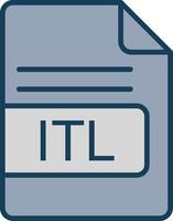 ITL File Format Line Filled Grey Icon vector