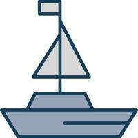 Yatch Line Filled Grey Icon vector