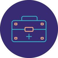 First Aid Kit Line Two Color Circle Icon vector