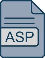 ASP File Format Line Filled Grey Icon vector