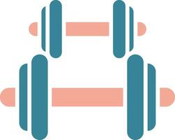 Dumbbell Glyph Two Color Icon vector