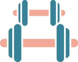 Dumbbell Glyph Two Color Icon vector