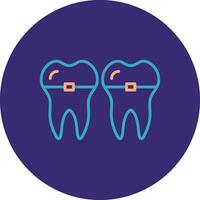 Braces Line Two Color Circle Icon vector