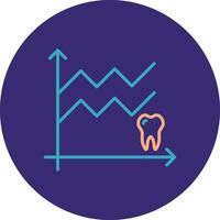 Stats Line Two Color Circle Icon vector