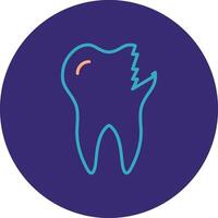 Broken Tooth Line Two Color Circle Icon vector